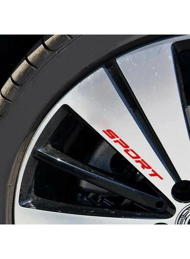 4Pcs Black Reflective Racing Stickers For Car Body Door Rim Wheels - Image 3